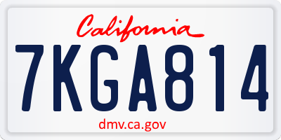 CA license plate 7KGA814