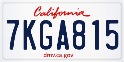 CA license plate 7KGA815