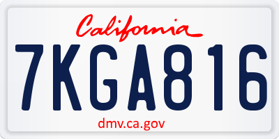 CA license plate 7KGA816