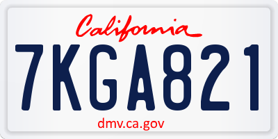 CA license plate 7KGA821