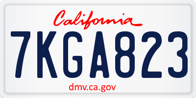 CA license plate 7KGA823