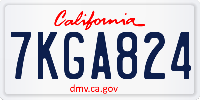 CA license plate 7KGA824