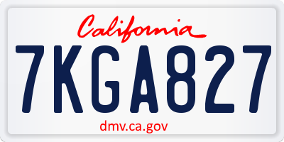 CA license plate 7KGA827