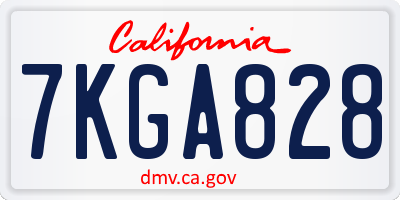 CA license plate 7KGA828
