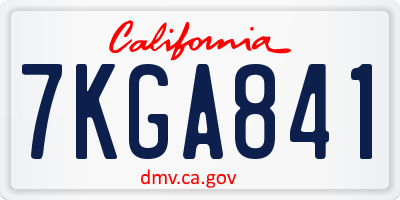 CA license plate 7KGA841