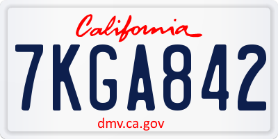 CA license plate 7KGA842
