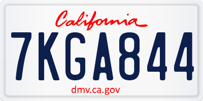 CA license plate 7KGA844