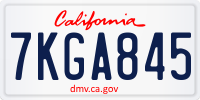 CA license plate 7KGA845