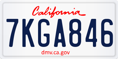 CA license plate 7KGA846
