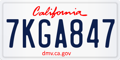 CA license plate 7KGA847