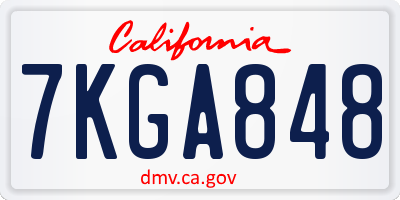 CA license plate 7KGA848