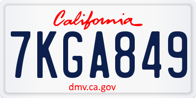CA license plate 7KGA849