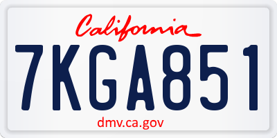 CA license plate 7KGA851