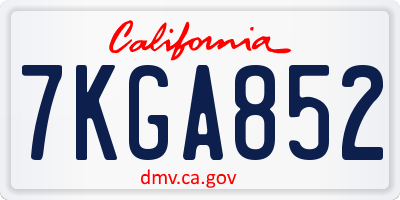 CA license plate 7KGA852