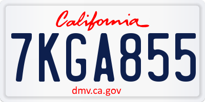 CA license plate 7KGA855