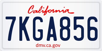 CA license plate 7KGA856