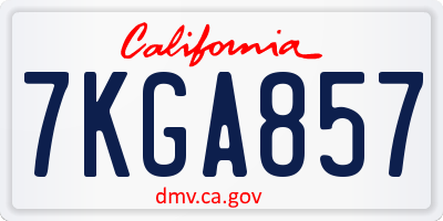 CA license plate 7KGA857