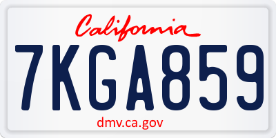 CA license plate 7KGA859