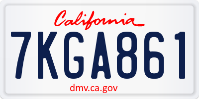 CA license plate 7KGA861