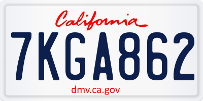 CA license plate 7KGA862