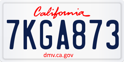 CA license plate 7KGA873