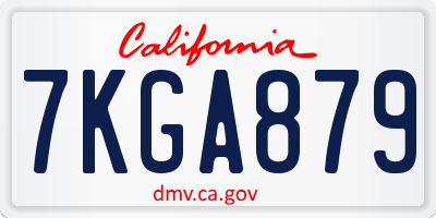 CA license plate 7KGA879