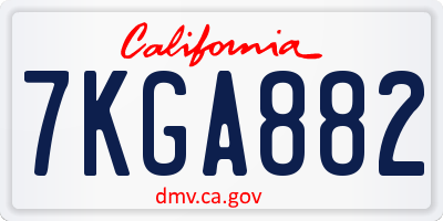 CA license plate 7KGA882
