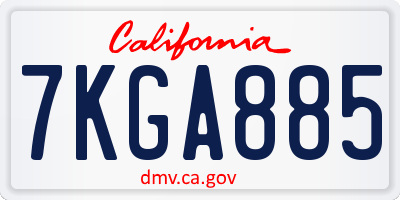 CA license plate 7KGA885
