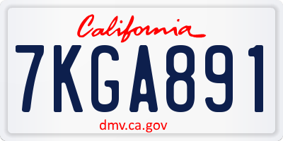 CA license plate 7KGA891