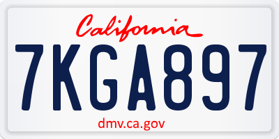 CA license plate 7KGA897