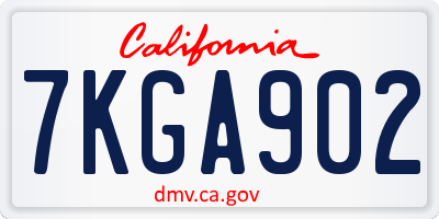 CA license plate 7KGA902