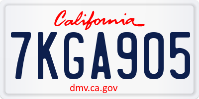 CA license plate 7KGA905