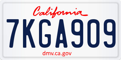 CA license plate 7KGA909