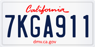 CA license plate 7KGA911