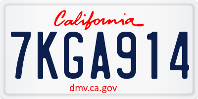 CA license plate 7KGA914