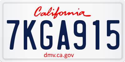 CA license plate 7KGA915
