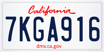 CA license plate 7KGA916