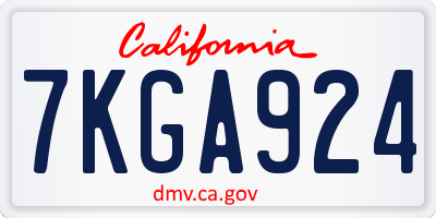 CA license plate 7KGA924