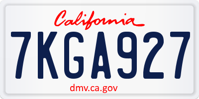 CA license plate 7KGA927
