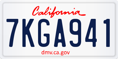 CA license plate 7KGA941