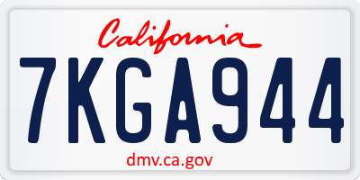 CA license plate 7KGA944