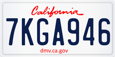 CA license plate 7KGA946