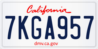CA license plate 7KGA957