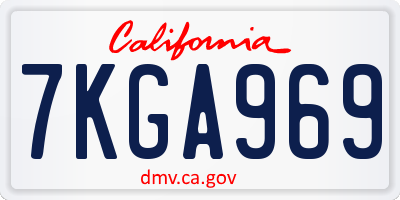 CA license plate 7KGA969