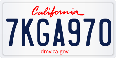 CA license plate 7KGA970