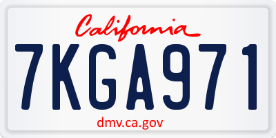 CA license plate 7KGA971