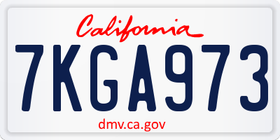 CA license plate 7KGA973