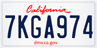 CA license plate 7KGA974