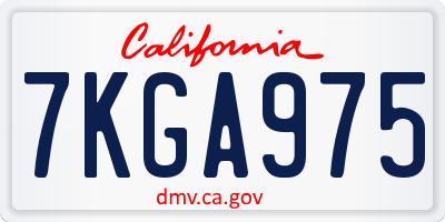 CA license plate 7KGA975