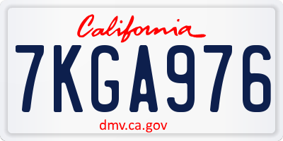 CA license plate 7KGA976